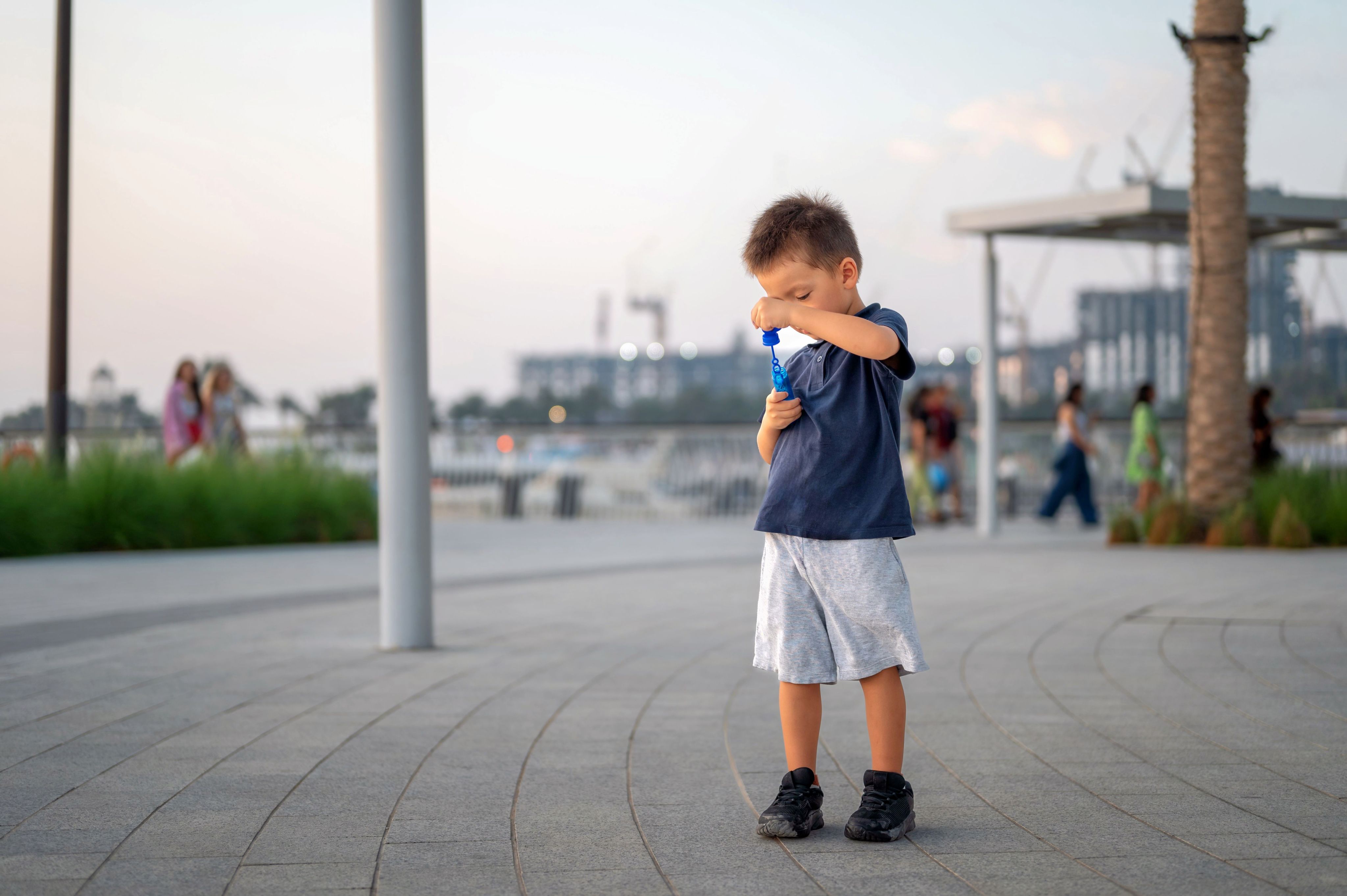 Boy left alone at mall