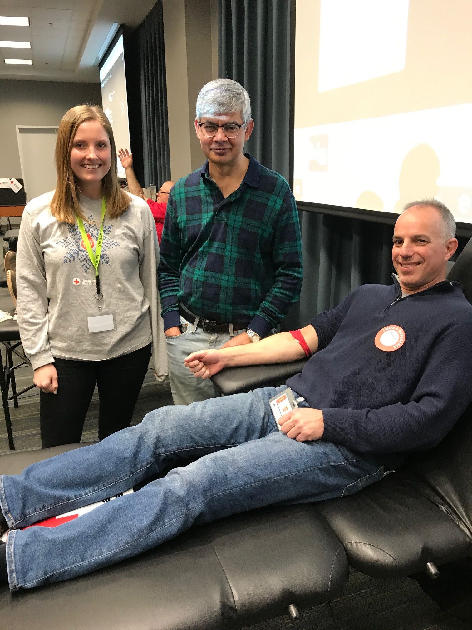 Ken Kurzweil donating blood at the American Red Cross